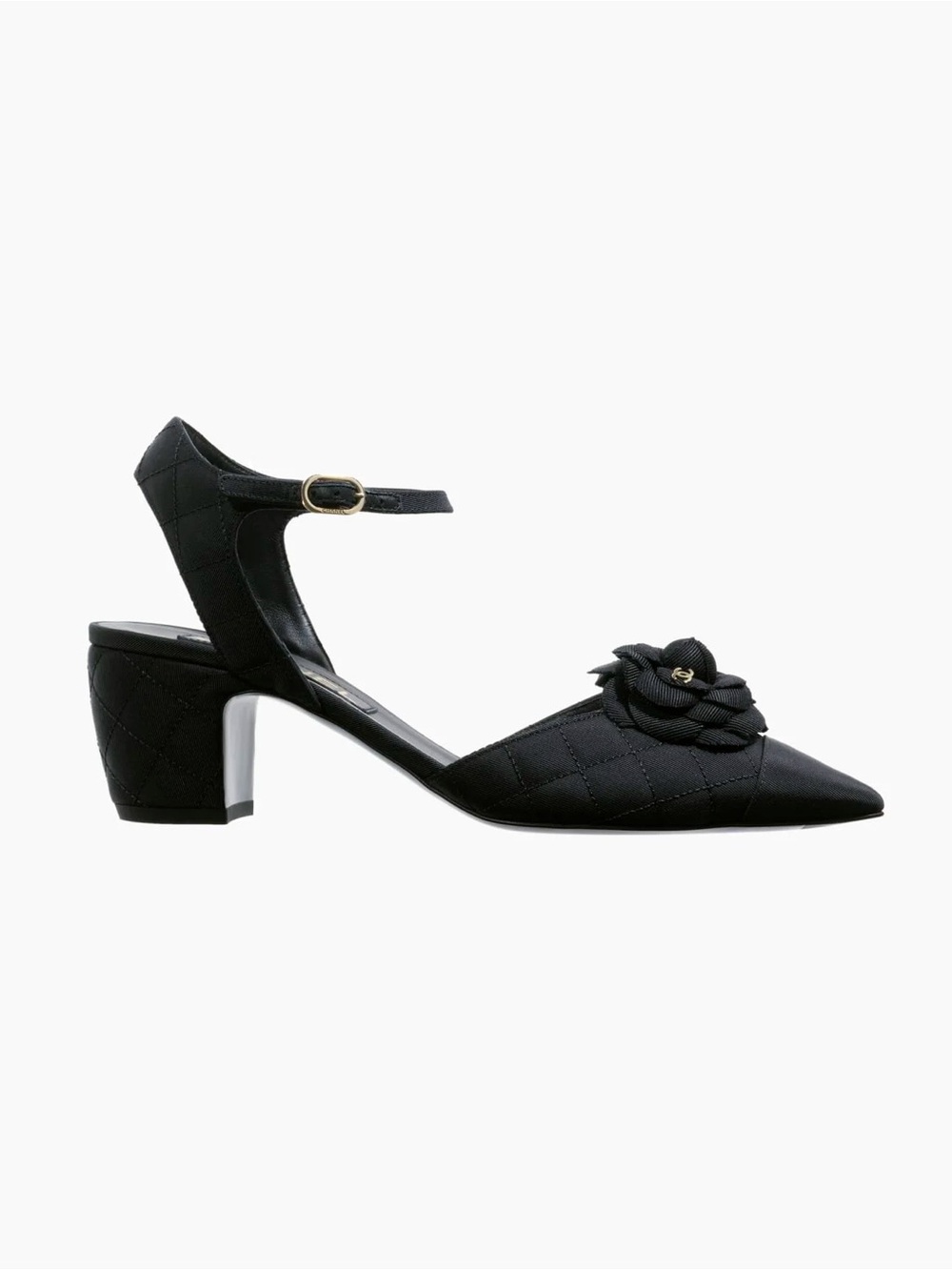 Chanel Flower Detail Quilted Slingback Pumps